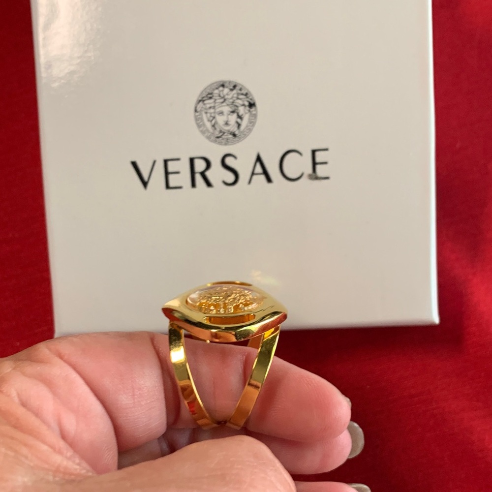 Versace Gold Medusa Ring - Picture 4 of 5